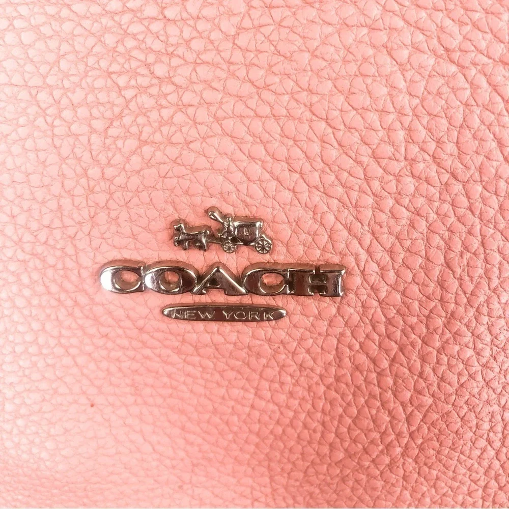 Coach Pebbled Convertible crossbody shoulder bag silver pink F52901